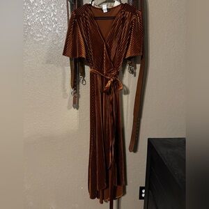 Elegant Brown / Rust Wrap Dress